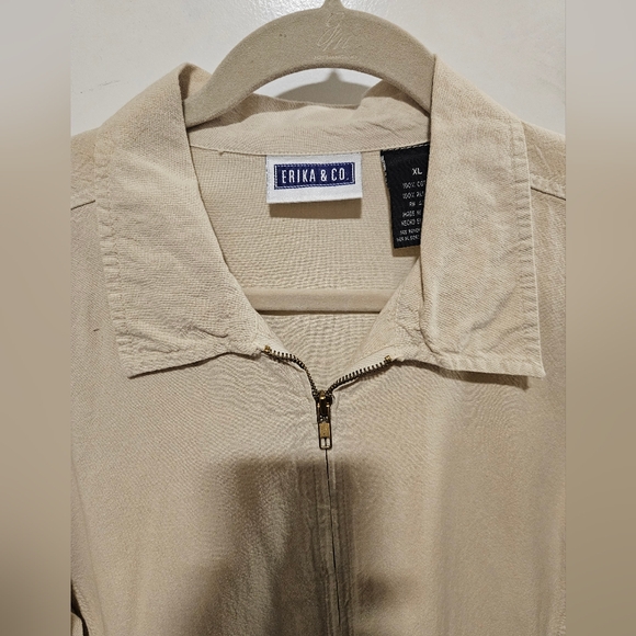 Vintage - Erika & Co. Cotton Denim Lt. Tan Zip Up Jacket - NWOT - Size XL - Picture 9 of 9